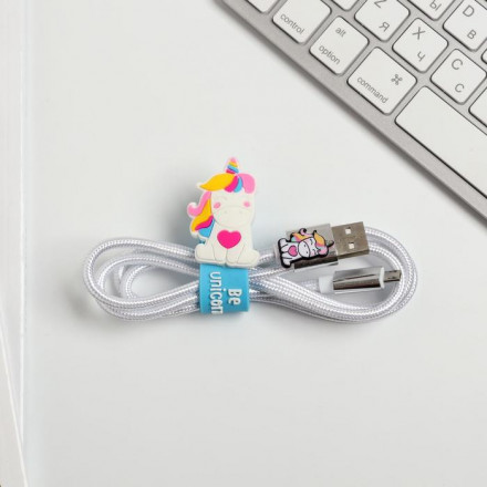 Набор: держатель для провода и кабель USB Android «Единорог особенный», 1 м